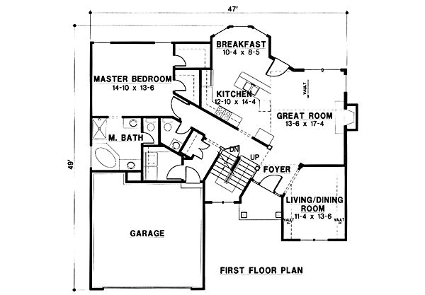 Traditional Floor Plan - Main Floor Plan #67-105