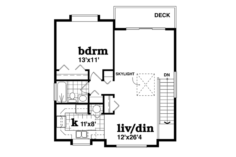 Dream House Plan - Floor Plan - Upper Floor for Country House Plan #47-1096 - 1 bed, 1 bath