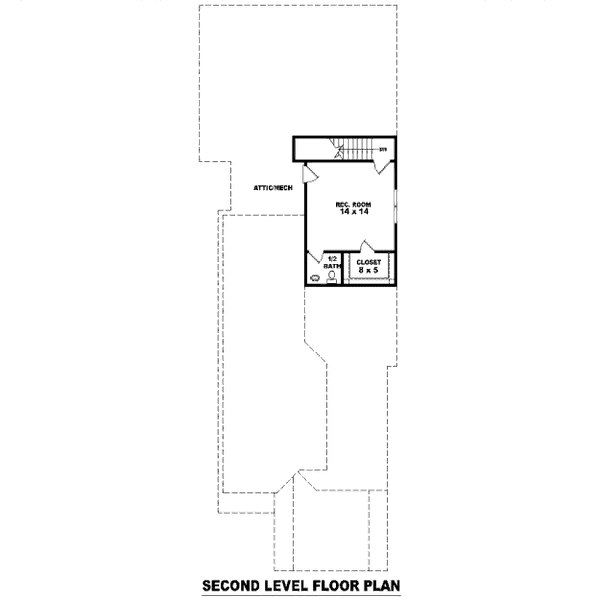 Floor Plan - Upper Floor for Traditional House Plan #81-13731 - 2 bed, 2.5 bath