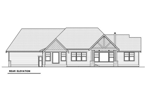 Exterior - Rear Elevation 3 for Craftsman House Plan #1070-15 - 3 bed, 2.5 bath