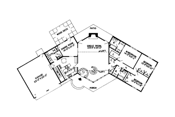 Floor Plan - Main Floor for Traditional House Plan #312-483 - 3 bed, 2.5 bath