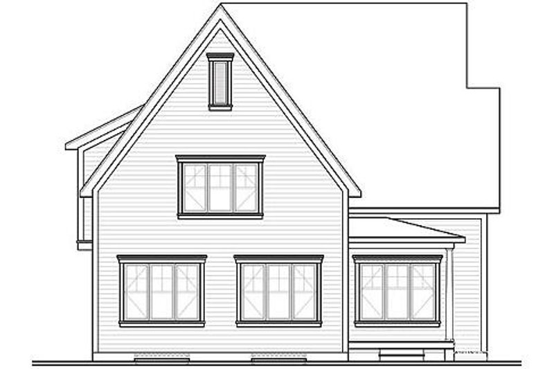 House Plan Design - Exterior - Rear Elevation for European House Plan #23-335 - 3 bed, 2 bath