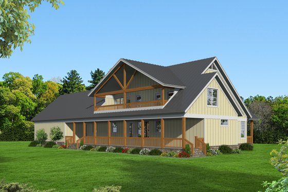 Exterior - Rear Elevation for Country House Plan #932-146 - 4 bed, 2.5 bath