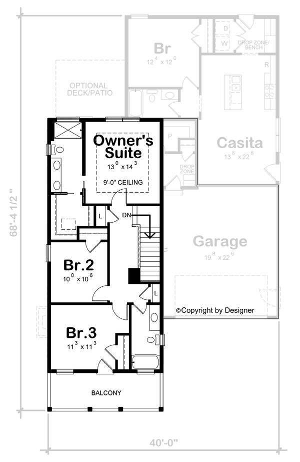 Home Plan - Beach Floor Plan - Upper Floor Plan #20-2426