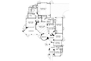 Floor Plan - Main Floor for Mediterranean House Plan #80-208 - 4 bed, 3 bath