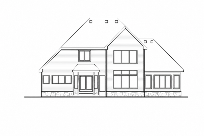 House Plan Design - Exterior - Rear Elevation for Traditional House Plan #20-1867 - 3 bed, 3 bath