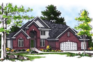 Traditional Exterior - Front Elevation Plan #70-455