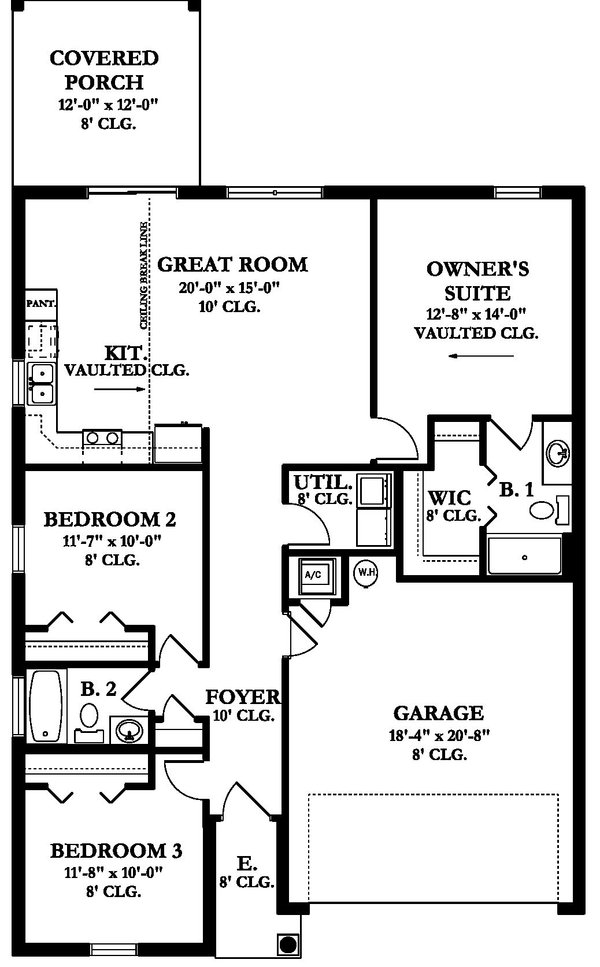 Architectural House Design - Ranch Floor Plan - Main Floor Plan #1058-209