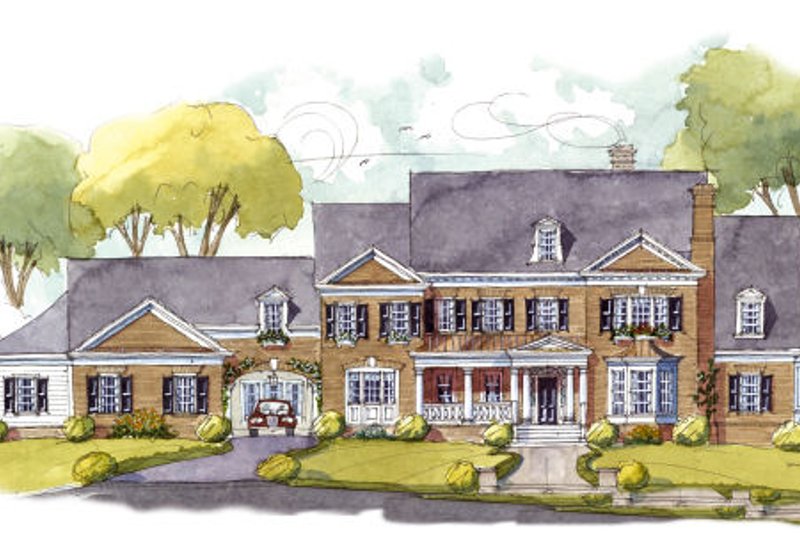 Colonial Style House Plan - 5 Beds 5 Baths 7124 Sq/Ft Plan #429-48