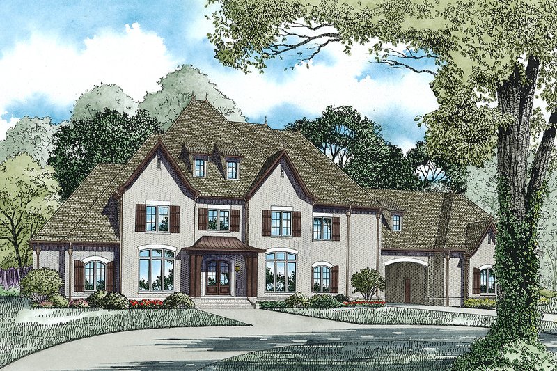 European Style House Plan - 4 Beds 4.5 Baths 6674 Sq/Ft Plan #17-2570