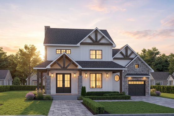 Exterior - Front Elevation 3 for Farmhouse House Plan #23-2767 - 4 bed, 2.5 bath