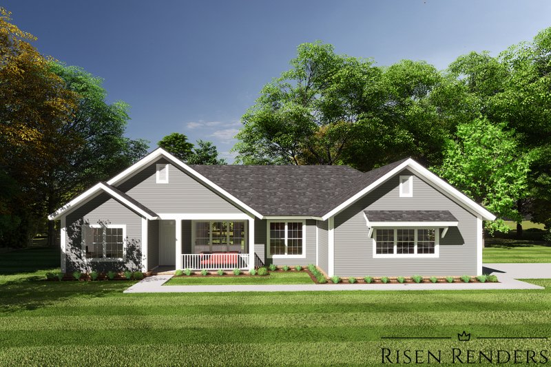Country Style House Plan - 3 Beds 2 Baths 1451 Sq/Ft Plan #513-8