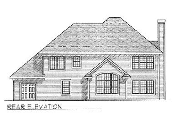 Exterior - Rear Elevation House Plan #70-462 - 4 bed, 2.5 bath