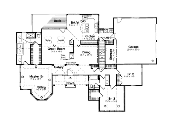 Floor Plan - Main Floor for European House Plan #312-632 - 3 bed, 2 bath