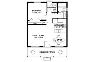 Floor Plan - Main Floor for Cabin House Plan #126-149 - 1 bed, 1 bath