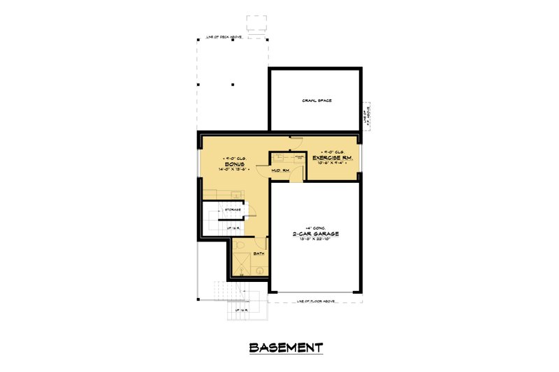 House Blueprint - Floor Plan - Lower Floor for Contemporary House Plan #1066-183 - 5 bed, 4.5 bath