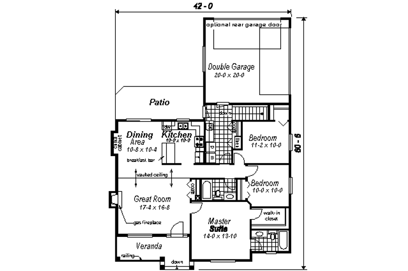 Dream House Plan - Floor Plan - Main Floor for Traditional House Plan #18-1037 - 3 bed, 2 bath