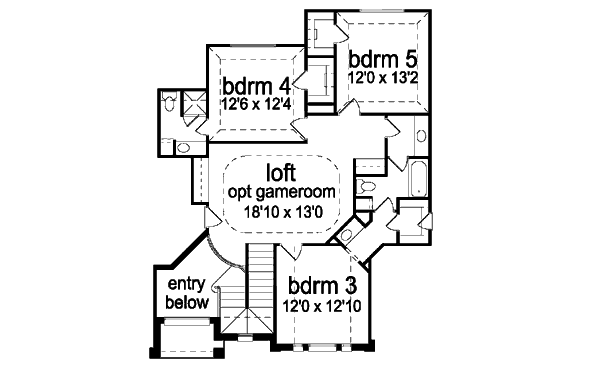 Architectural House Design - Traditional Floor Plan - Upper Floor Plan #84-418