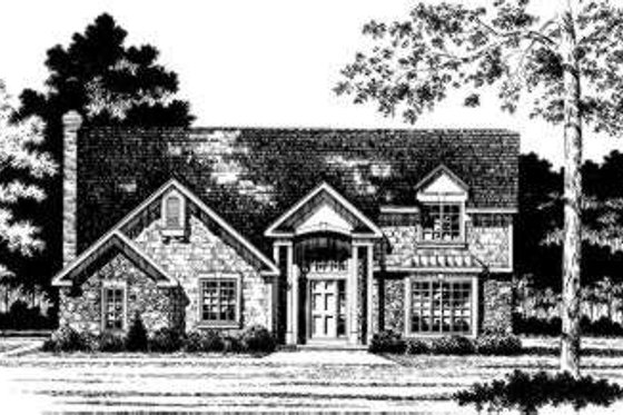 Exterior - Front Elevation for European House Plan #328-133 - 4 bed, 2.5 bath