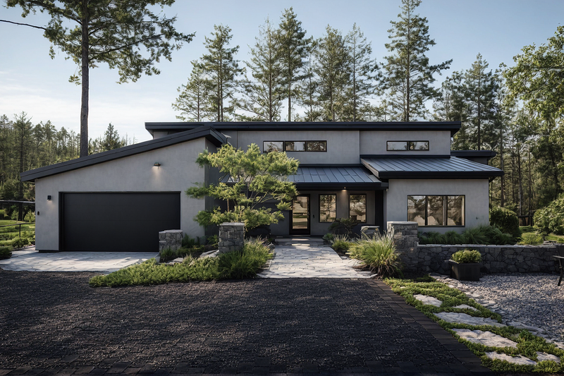 House Design - Exterior - Front Elevation 3 for Modern House Plan #515-2 - 3 bed, 2.5 bath
