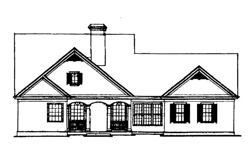 Home Plan - Exterior - Rear Elevation for Colonial House Plan #429-224 - 4 bed, 3 bath