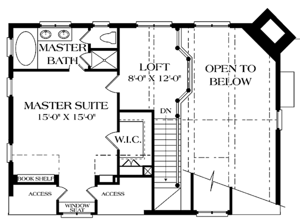 Architectural House Design - Log Floor Plan - Upper Floor Plan #453-475