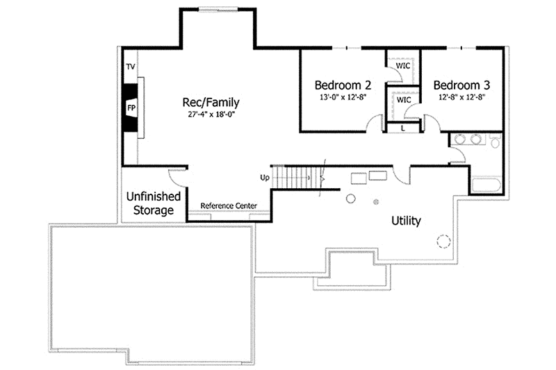 Dream House Plan - Floor Plan - Lower Floor for European House Plan #51-984 - 3 bed, 2.5 bath