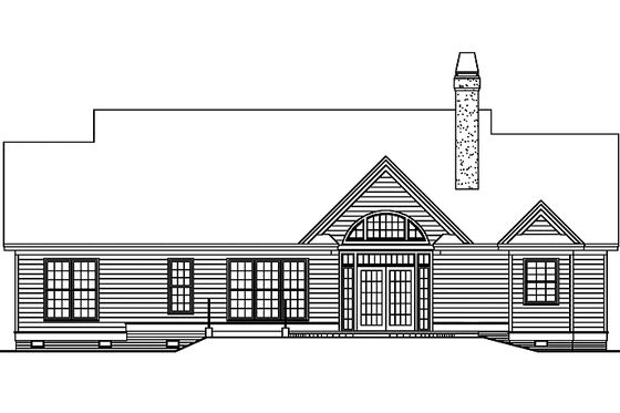 Exterior - Rear Elevation for Country House Plan #929-445 - 3 bed, 2 bath