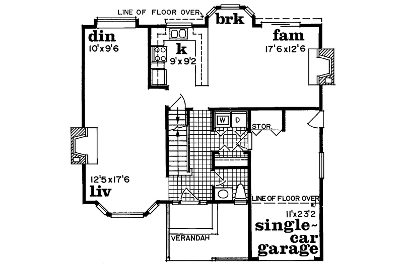Dream House Plan - Floor Plan - Main Floor for Country House Plan #47-703 - 3 bed, 2.5 bath