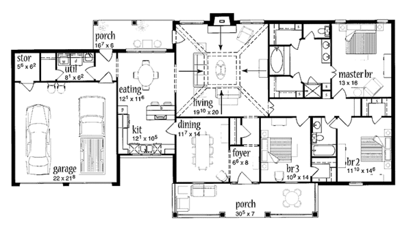 Dream House Plan - Classical Floor Plan - Main Floor Plan #36-552