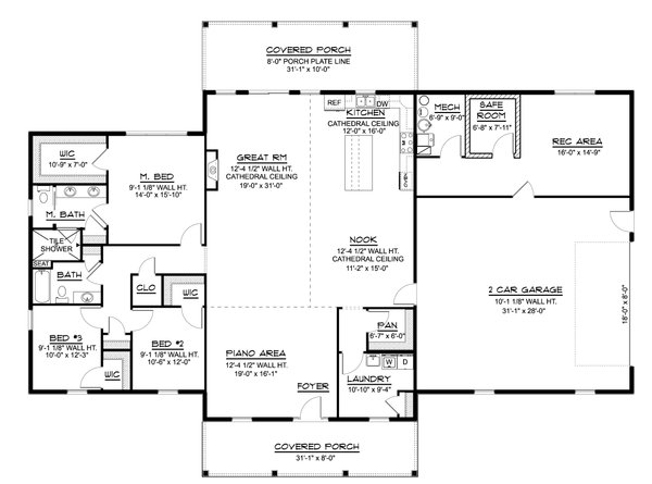 Dream House Plan - Farmhouse Floor Plan - Main Floor Plan #1064-159