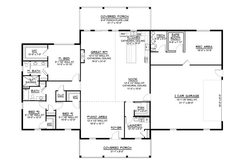 House Plan Design - Floor Plan - Main Floor for Farmhouse House Plan #1064-159 - 3 bed, 2 bath