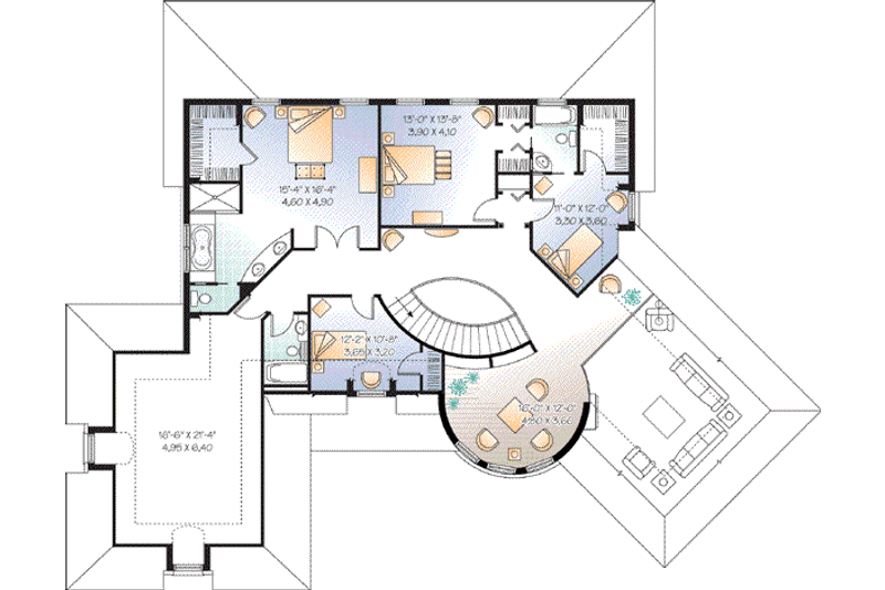 Home Plan - Floor Plan - Upper Floor for European House Plan #23-668 - 4 bed, 3.5 bath