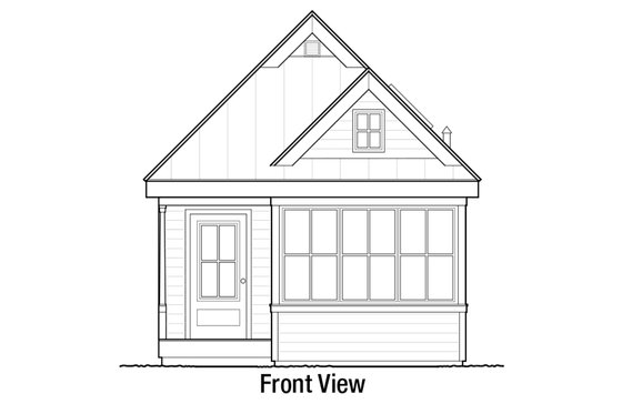 Exterior - Front Elevation 3 for Cottage House Plan #915-15 - 1 bed, 1 bath