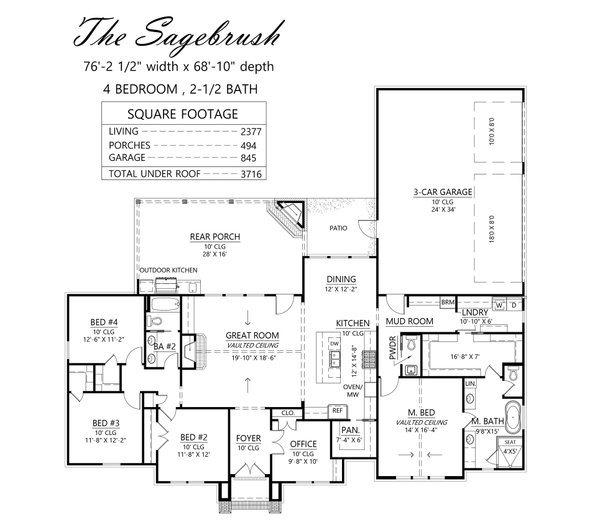 Farmhouse Floor Plan - Main Floor Plan #1074-79