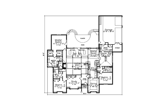 Floor Plan - Main Floor for Ranch House Plan #52-236 - 3 bed, 3 bath