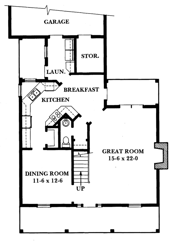 House Design - Country Floor Plan - Main Floor Plan #1047-5