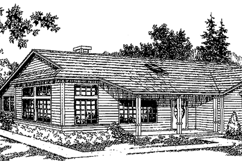 Home Plan - Contemporary Exterior - Front Elevation Plan #60-929