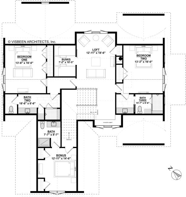 Home Plan - Colonial Floor Plan - Upper Floor Plan #928-334