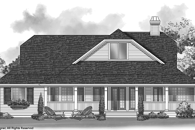 Home Plan - Exterior - Rear Elevation for Country House Plan #930-230 - 3 bed, 2.5 bath