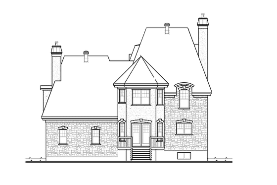 Exterior - Rear Elevation for Craftsman House Plan #23-2442 - 3 bed, 2.5 bath