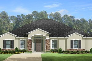Exterior - Front Elevation 3 for Mediterranean House Plan #1058-127 - 3 bed, 3 bath