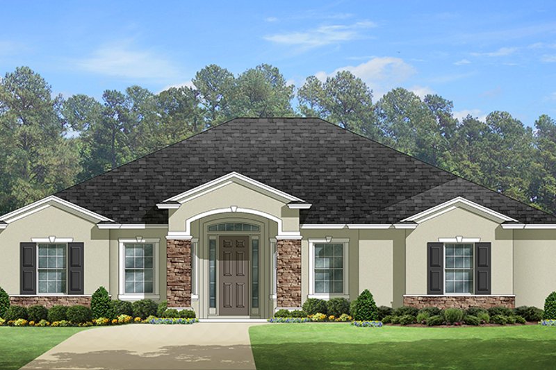 House Plan Design - Exterior - Front Elevation 3 for Mediterranean House Plan #1058-127 - 3 bed, 3 bath