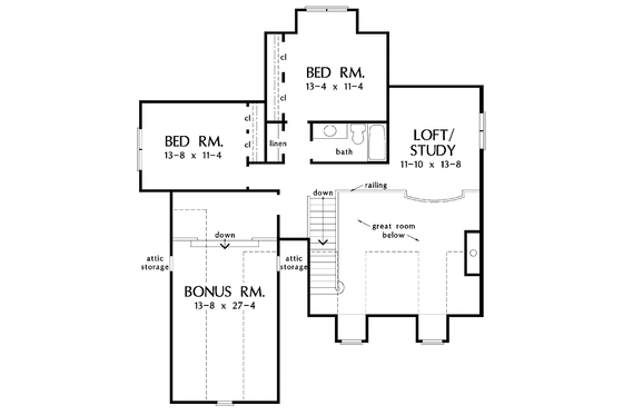 Floor Plan - Upper Floor for Country House Plan #929-716 - 3 bed, 2.5 bath