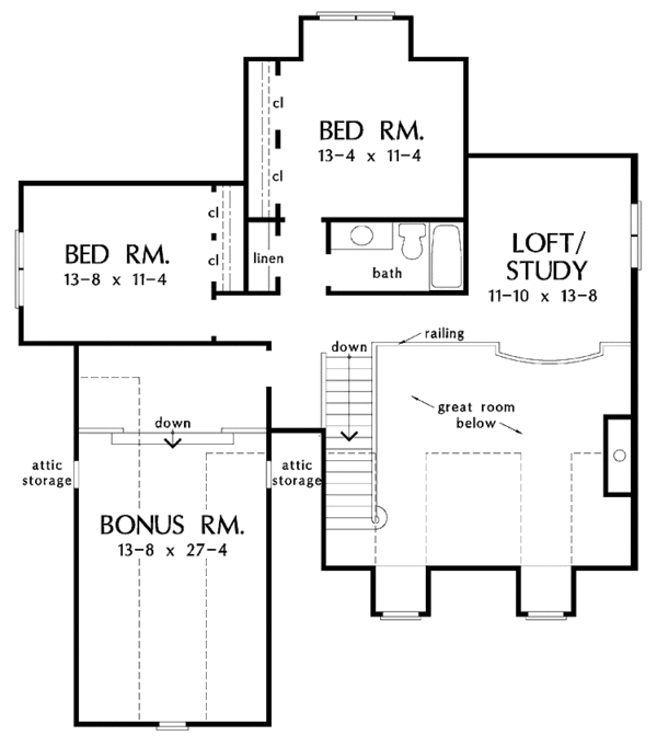 House Plan Design - Country Floor Plan - Upper Floor Plan #929-716