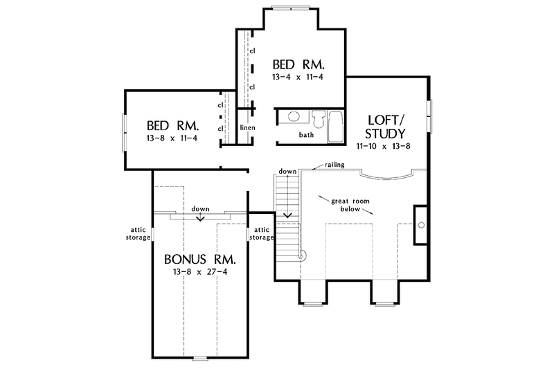 Home Plan - Floor Plan - Upper Floor for Country House Plan #929-716 - 3 bed, 2.5 bath