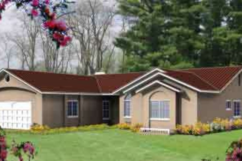 Dream House Plan - Adobe / Southwestern Exterior - Front Elevation Plan #1-770
