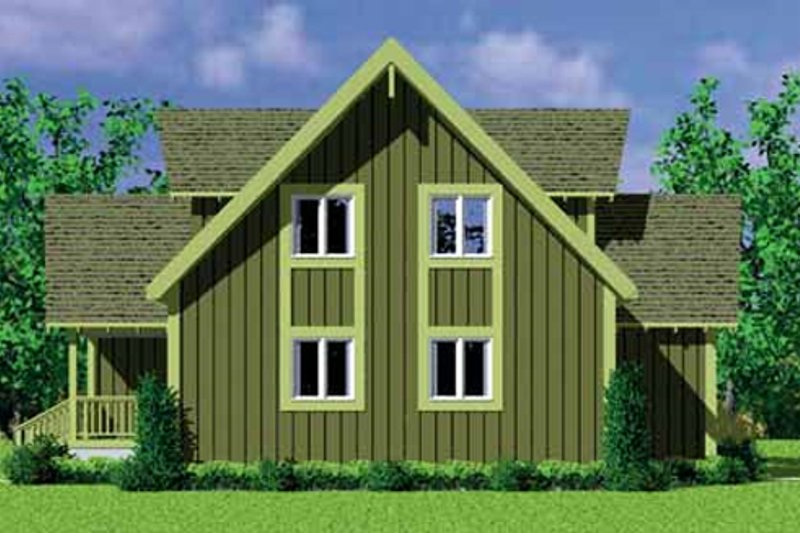 House Blueprint - Exterior - Rear Elevation House Plan #72-478 - 4 bed, 2 bath