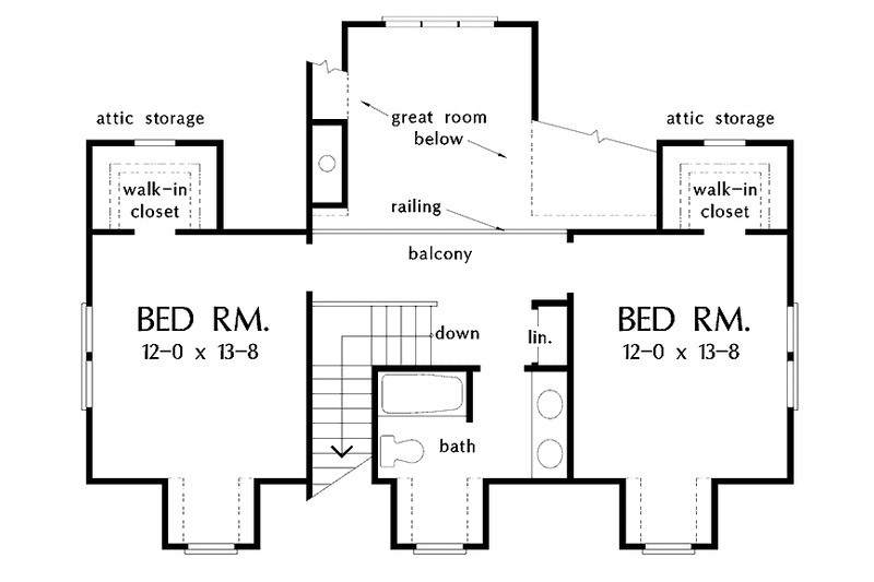 Home Plan - Floor Plan - Upper Floor for Country House Plan #929-360 - 3 bed, 2.5 bath