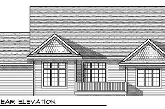 Exterior - Rear Elevation for Traditional House Plan #70-858 - 2 bed, 2 bath